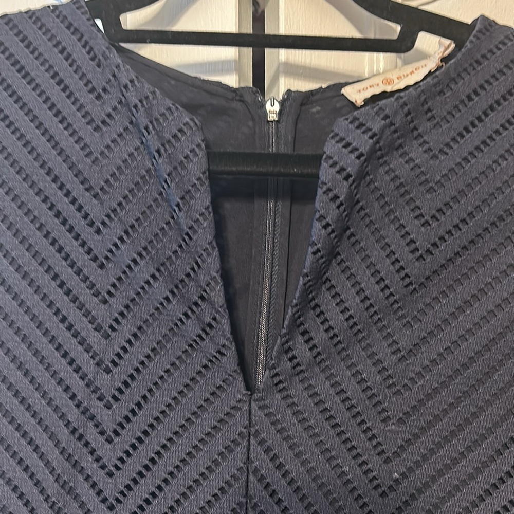 Tory Burch eyelet navy blue dress - Picture 3 of 4